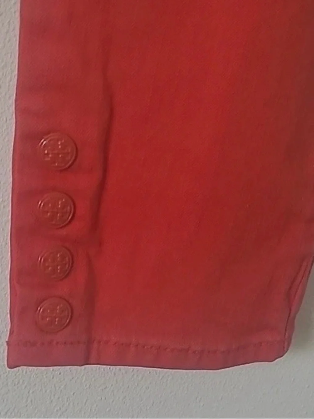 Tory Burch Crimson Cropped Skinny Jeans